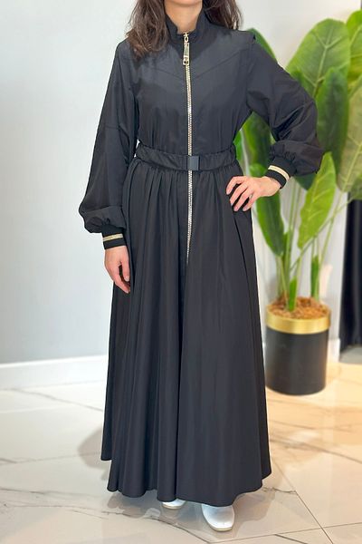 Missemramiss Shiny Zipper Dress 4828 Black