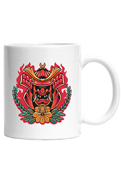 StoryGift Romania Cana Cu Masca Oni, Monstru, Japonia, Floare, Samurai, Flaca...