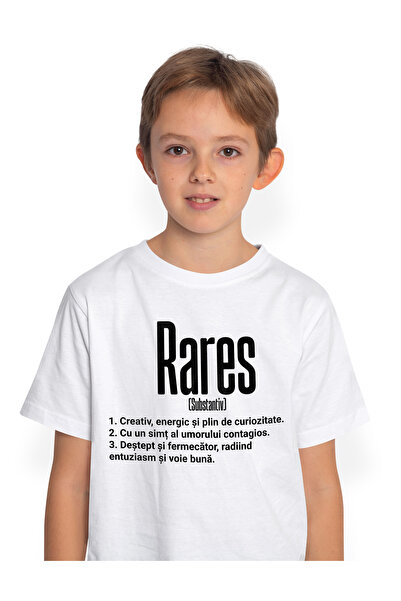 StoryGift Romania Tricou Copii Baieti Cu Numele Rares, Cu Mesaj Motivational,...