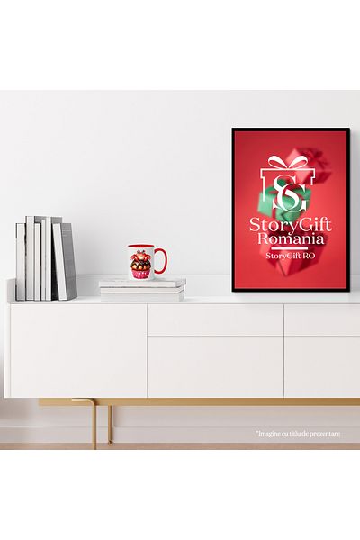 StoryGift Romania Mug with a little crab, illustration, sitting on a muffin, sweet, heart, gift, but, With, STG