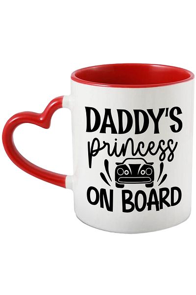 StoryGift Romania Mug with a car and the text "Daddy's princess on board" - daddy's princess on board/, With ,STG