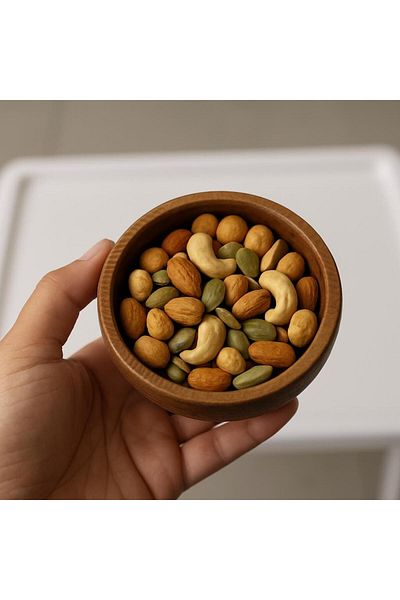 Saban Wooden 4-Piece Round Snack Bowl Set T31
