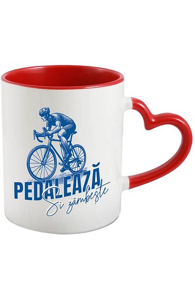 StoryGift Romania Mug man on bike pedaling and smiling outdoor sport, 330ml, Ceramic c, Cu, STG