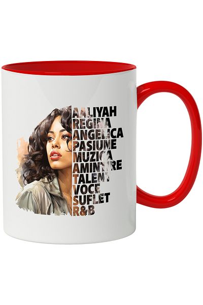 StoryGift Romania Mug With Aaliyah, Music, Soul, R&B, Singer, Artist, Multicolor 330 ml, Ceram, With ,STG
