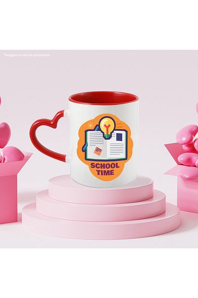 StoryGift Romania Mug With Text in English School Time, School, Teachers, Science, Schoolchildren, Ceramic, With, STG