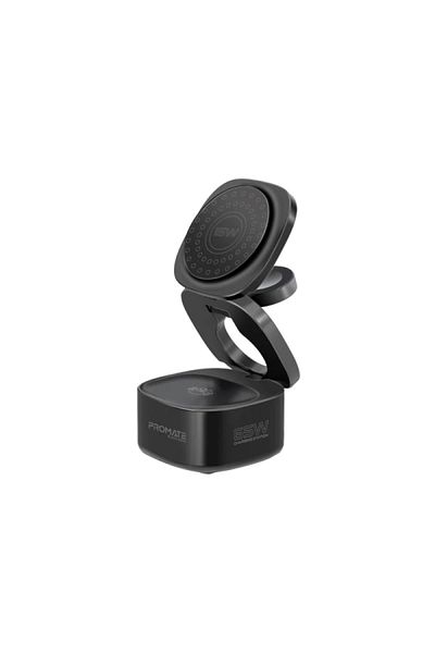 Promate Rubix 5-in-1 Foldable Multi-Use Wireless Charging Station with MagSafe Support 65W - Black