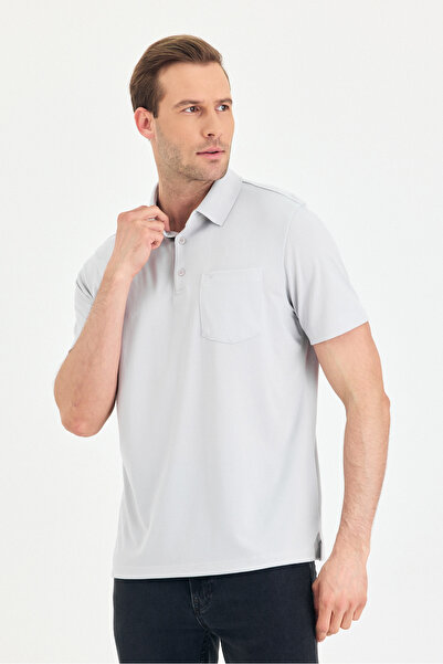 ENQUE Футболка з кишенями, прямим кроєм, коротким рукавом, коміром-поло, не тягнеться, базова, облягаюча, літня