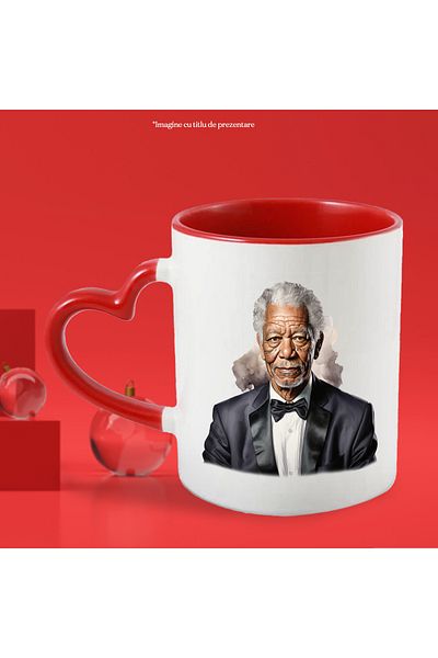 StoryGift Romania Mug With Morgan Freeman, Actor, Celebrity, Movie, Multicolor 330 ml, Ceramic with, With ,STG