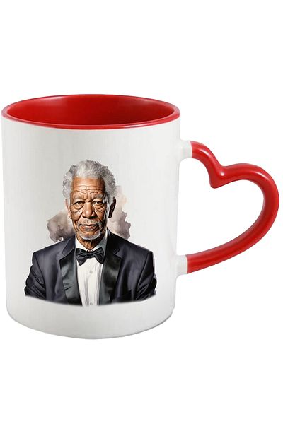StoryGift Romania Mug With Morgan Freeman, Actor, Celebrity, Movie, Multicolor 330 ml, Ceramic with, With ,STG