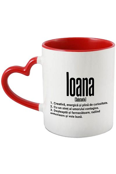 StoryGift Romania Mug With Name Ioana, and Motivational Message, Creative, Smart, Curious, Fun, With, STG