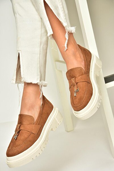Fox Shoes Τ 294882202 Tan Suede Γυναικεία Loafer Παπούτσια