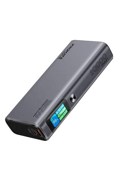 Promate Power Bank Titan-130 130W - with USB-C Cable - 20000mAh Capacity - Silver