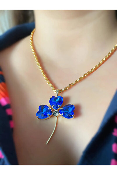 byozanyılmaz قلادة بتصميم الحجر الأزرق