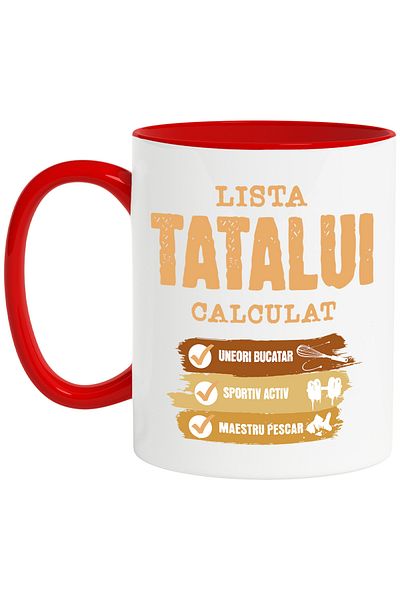StoryGift Romania Mug Dad-list chef, family cooking lover, 330ml, Ceramic with Red Handle, With M,STG