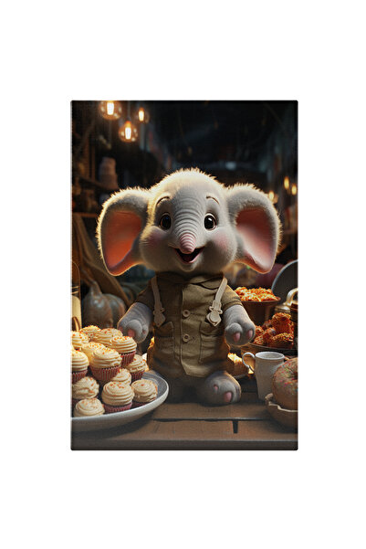 StoryGift Romania Tablou Canvas: Decorul Impresionat Din Camera Cu Dulciuri A Puiului De Elefant Cu Urechi Roz Pi