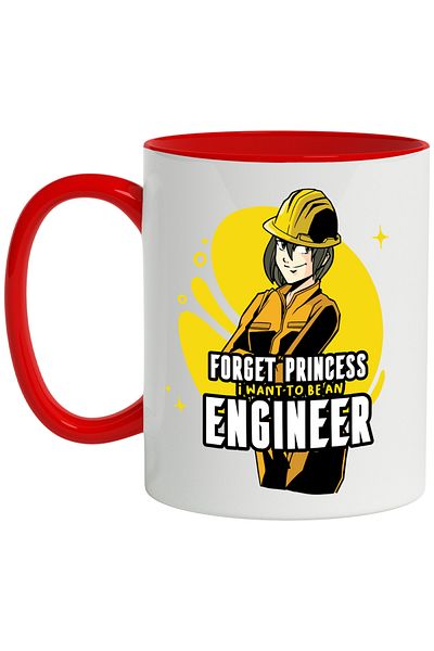 StoryGift Romania Funny Message Mug - Girl - Forget the Princess, I Want to Be an Engineer, Forget Pr, With, STG