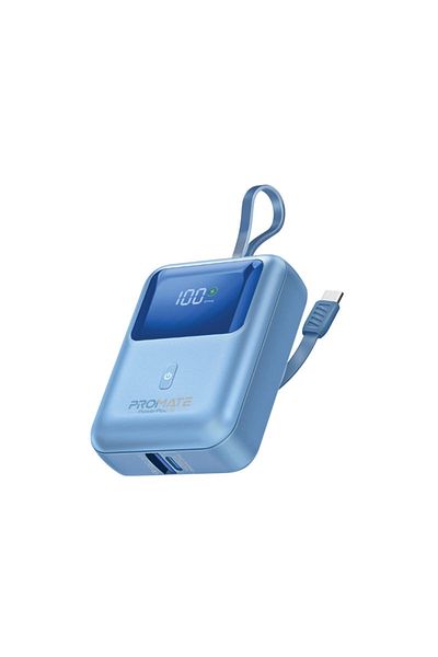Promate Ultra-Compact Super Fast™ 35W 10000mAh Power Bank - Blue - PowerPod-10