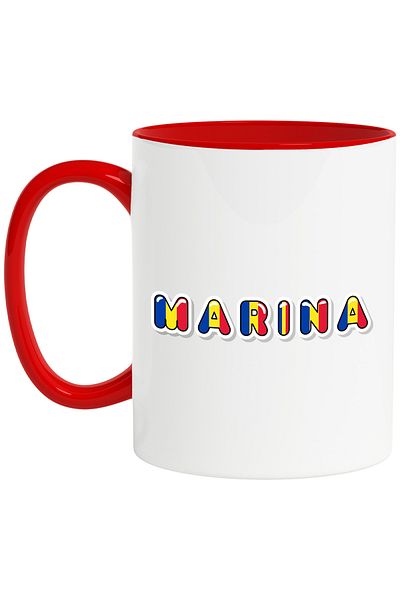 StoryGift Romania Mug With Name Marina, Romania, Supporter, Romanian Flag, Patriot, 330ml, Wax, With,STG
