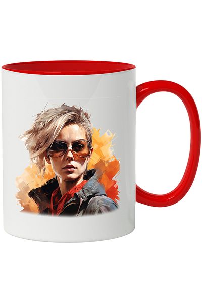 StoryGift Romania Mug With Natalie Portman, Arist, Actor, Hollywood, Star, Multicolor 330 ml, Sky, With, STG