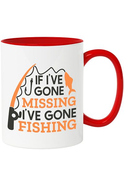 StoryGift Romania Mug with Message in English If I've Ever Gone Missing, I've Gone Fishing, If I Have, With, STG