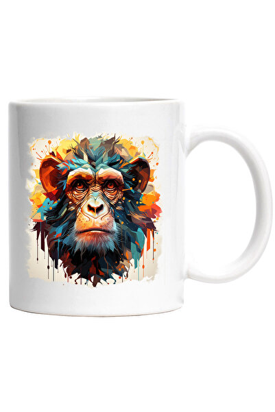 StoryGift Romania Cana Cu Maimuta, Mosaic, Geometric, Picaturi De Vopsea, Mul...