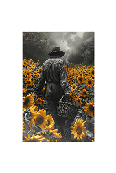 StoryGift Romania Tablou Canvas Cultivatorul De Floarea Soarelui Roade Bogate...
