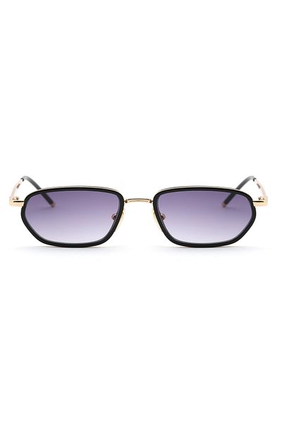 Angel Eyes Minimal Geometric Design Gold Black Frame Black Glass Sunglasses Women%Men Ce Certificated