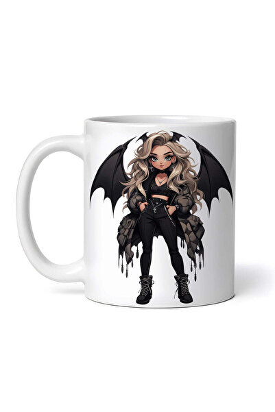 OEM Cană albă personalizată, Păpușa Demon Addie, INOVATIX®. 330ml