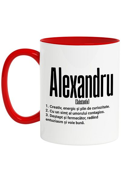 StoryGift Romania Mug With The Name Alexandru, With Motivational Message, Creative, Energetic, Curious, Often, With, STG