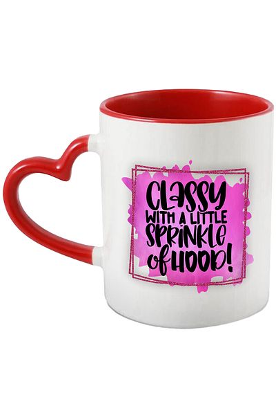 StoryGift Romania Mug with the message "Classy with a little sprinkle of hood!", illustration, elegant, r, With ,STG