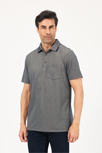 ENQUE Футболка з кишенями, прямим кроєм, коротким рукавом, коміром-поло, не тягнеться, базова, облягаюча, літня