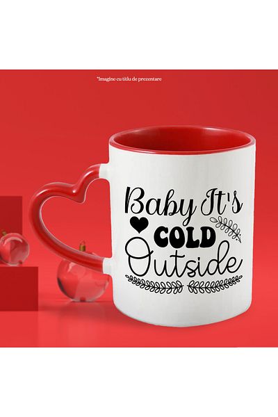 StoryGift Romania Mug with thoughtful message in English "Baby, it's cold outside" - it's cold outside with Ma, Cu, STG