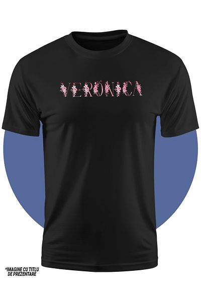 StoryGift Romania Tricou Copii Fete Cu Numele Veronica, Floral, Colorat, Creativ, Frumos, Unicat 100% B,STG
