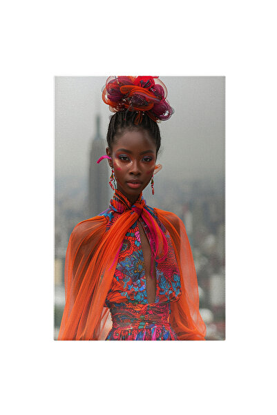 StoryGift Romania Tablou Canvas Fata Negresa Cu Parul Prins In Coc Si Cercei ...