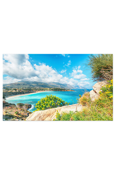 StoryGift Romania Tablou Canvas Peisaj Marin Uimitor Al Plajei Guidaloca, Apr...