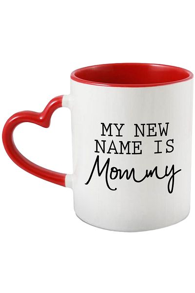 StoryGift Romania Mug for a woman who just became a mother with text in English with Heart Handle, With ,STG