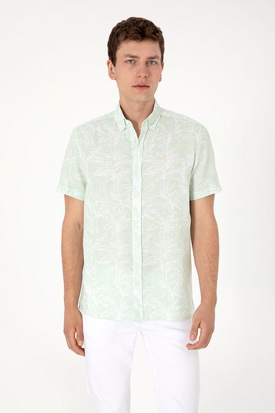 U.S. Polo Assn. Men's Aqua Green Short Sleeve Shirt 50300419-Vr048