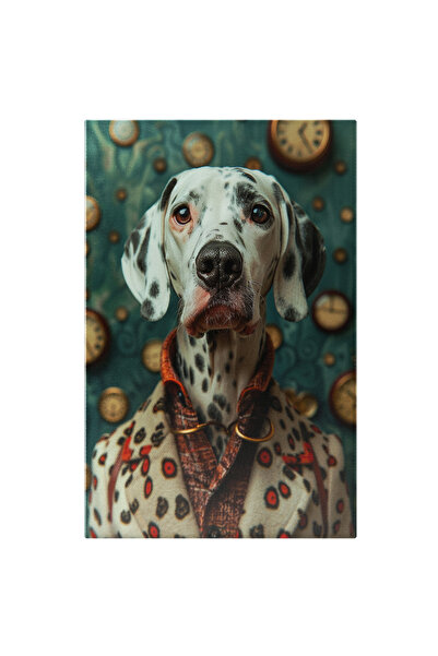 StoryGift Romania Tablou Canvas Simpaticul Caine Cu Blana Alba Si Pete Negre ...