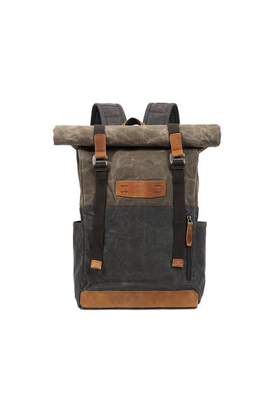 JOLAR. Canvas backpack, for travel, hiking, laptop compartment, waterproof, unisex, JOLAR.