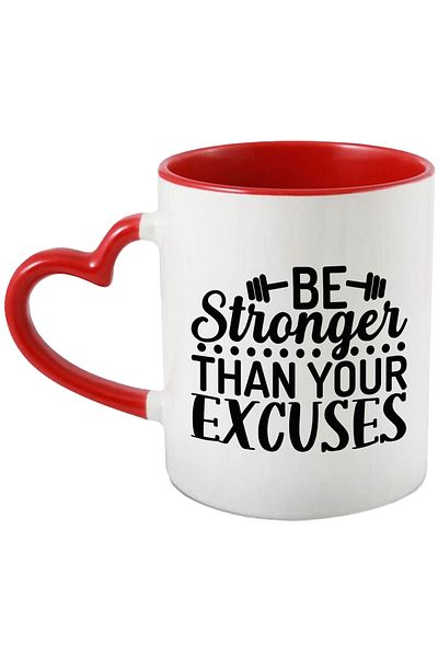 StoryGift Romania Mug for those who must be stronger than their excuses with Ini Handle, With, STG