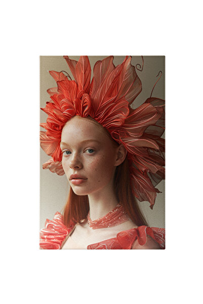 StoryGift Romania Tablou Canvas White Girl Cu Parul Roscat Si Pistrui Cu Ochi...