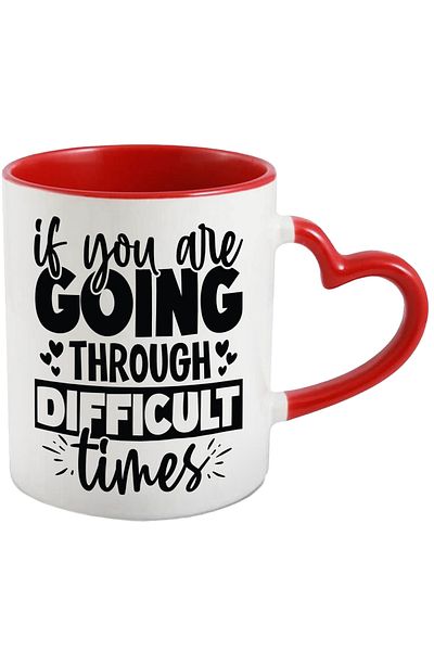 StoryGift Romania Heart mug for those going through difficult times - obstacles with Mane, Cu, STG