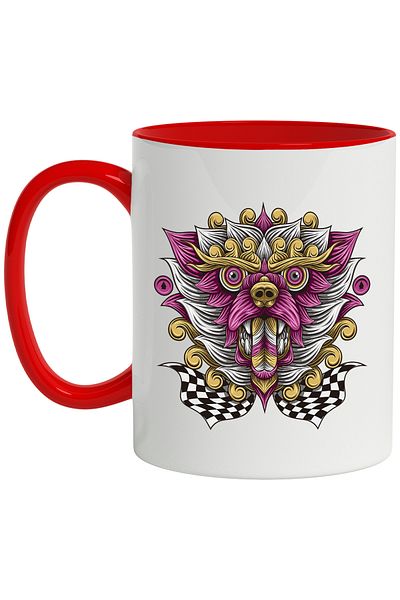 StoryGift Romania Dragon Mug, Abstract Art, Finish, Flag, Multicolor 330 ml, Ceramic with Ma, With, STG
