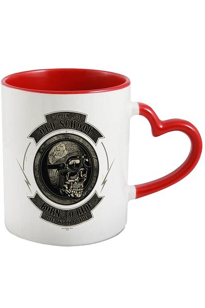 StoryGift Romania Mug With Message In English, Skull, Helmet, Motorcycle, Lightning, Multicolor 330 ml,, With ,STG