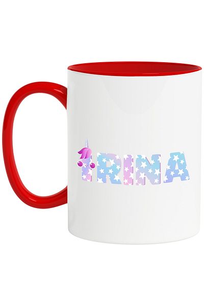 StoryGift Romania Mug With Name Irina, Unicorn, Princess, Fairytale, Cute, 330ml, Ceramic with Ma, With, STG