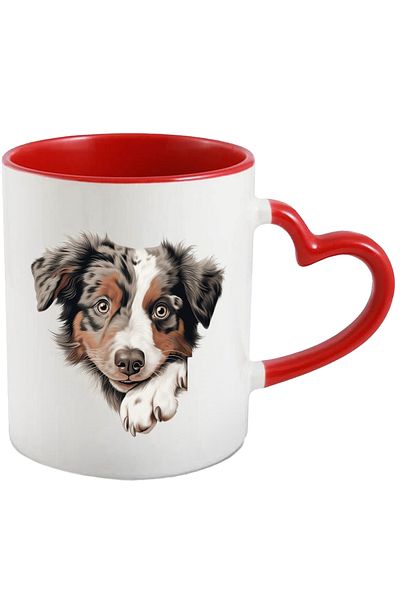 StoryGift Romania Mug with a playful puppy | illustration | for dog lovers | listens to his s, With ,STG