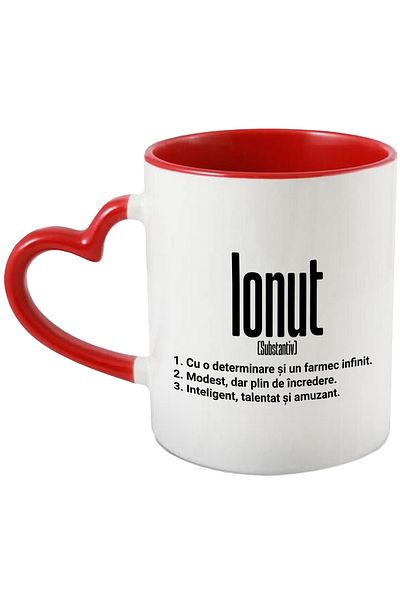 StoryGift Romania Mug With Name Ionut, Determination, Modest, Intelligent, Funny, Personalized, Like, With, STG