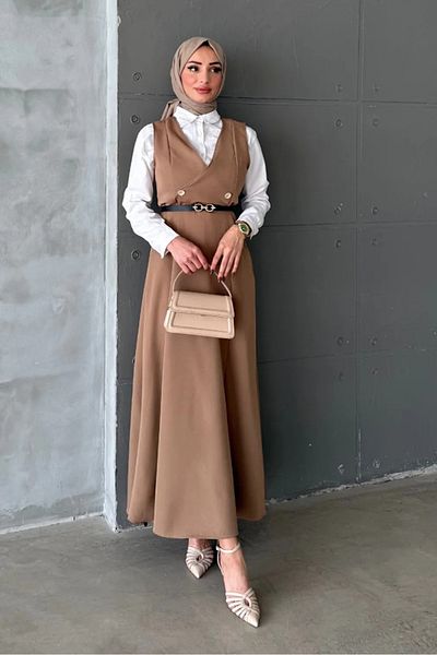 Bestenur Erves Buttoned Gilet 1399 - Ταν