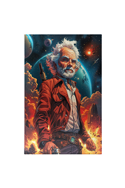 StoryGift Romania Tablou Canvas Barbat Batran Cu Privire Furioasa Si Par Alb Cu Barba Cu Un Pistol In Mana Si Pu