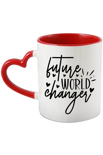 StoryGift Romania Mug with hearts and the text "Future world changer" - future world changer, With,STG